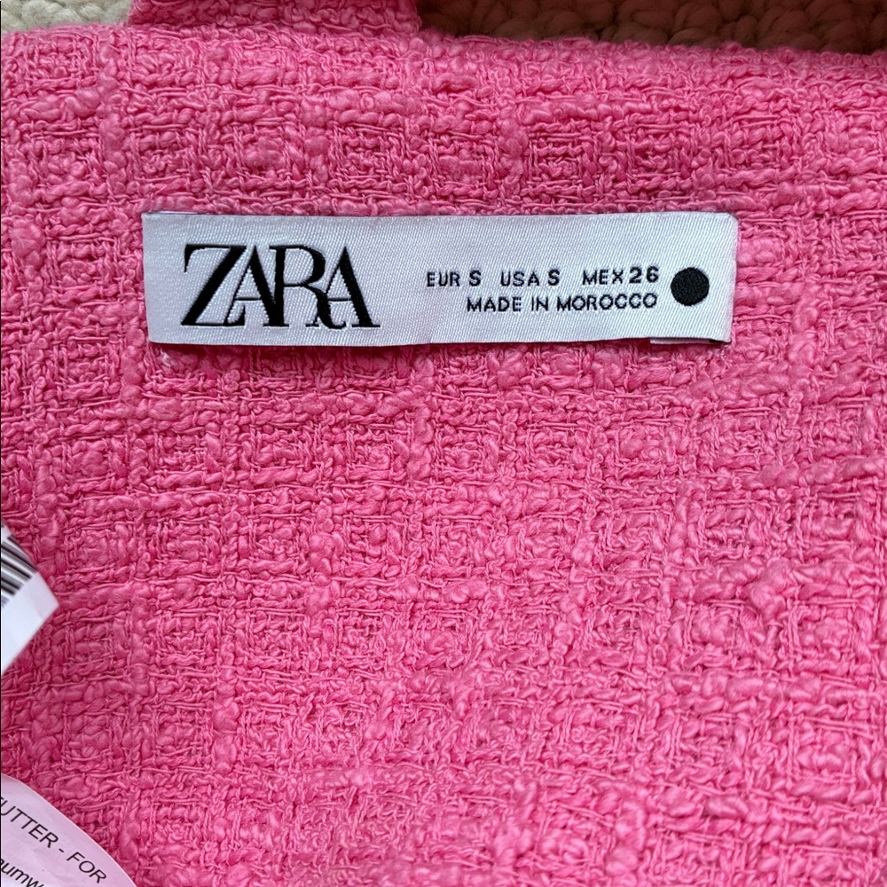 Zara Women’s Pink Textured Bustier Crop Top Size Small - Picture 6 of 11